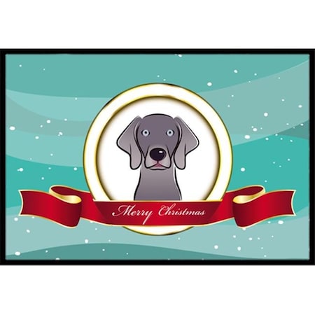 Carolines Treasures Carolines Treasures BB1541JMAT Weimaraner Merry Christmas Indoor & Outdoor Mat; 24 x 36 in. BB1541JMAT